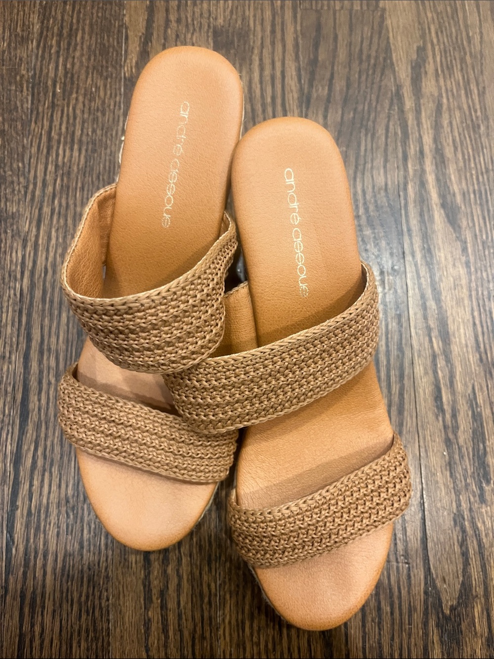 Andre Assous Braided Tan Slide Mules - Picture 8 of 8